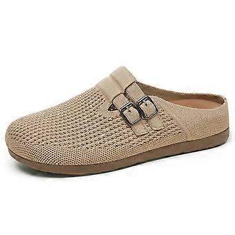 Women's Casual Single-layer Shoes Vintage Mary Jane's Bocken Shoes with Leg Soft Sole Half-support Shoes