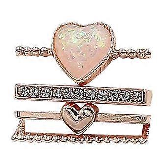 Smartwatch Decorative Rings Heart Rose Gold Metal Set of 4 21 mm Accessories for Bracelets