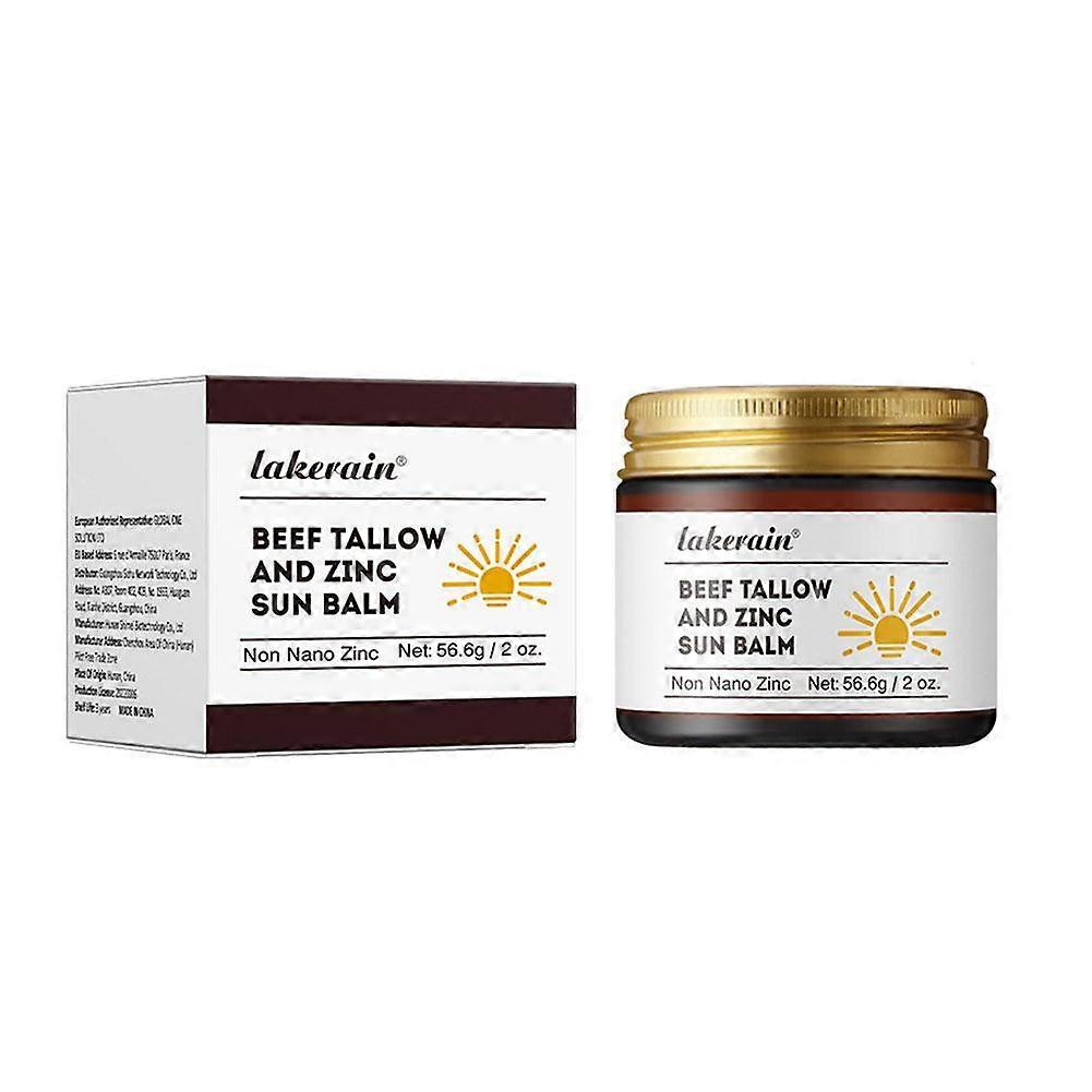 Baume solaire au suif de bœuf et au zinc - Ingrédients naturels, hydratant, protection solaire