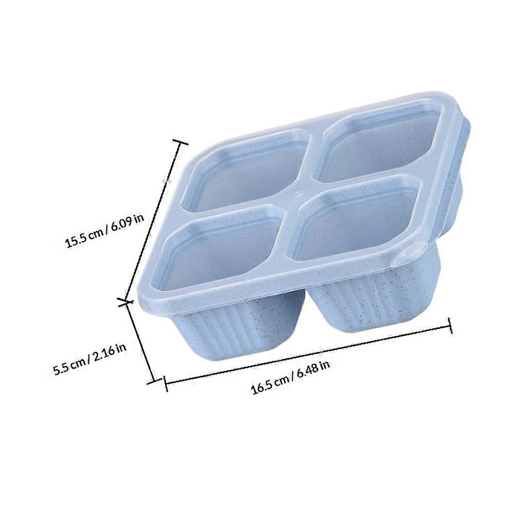 Assorted Color Bento Snack Box for Daily Use 4Pcs Stackable Containers