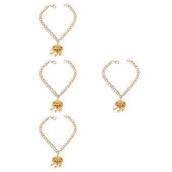 Adjustable Length Pet Metal Longevity Lock Pendant Necklace 4Pcs