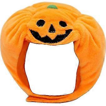 Halloween Pet Pumpkin Hat - Adjustable Warm Costume Cap for Small Dogs and Cats - Festival Head Accessory
