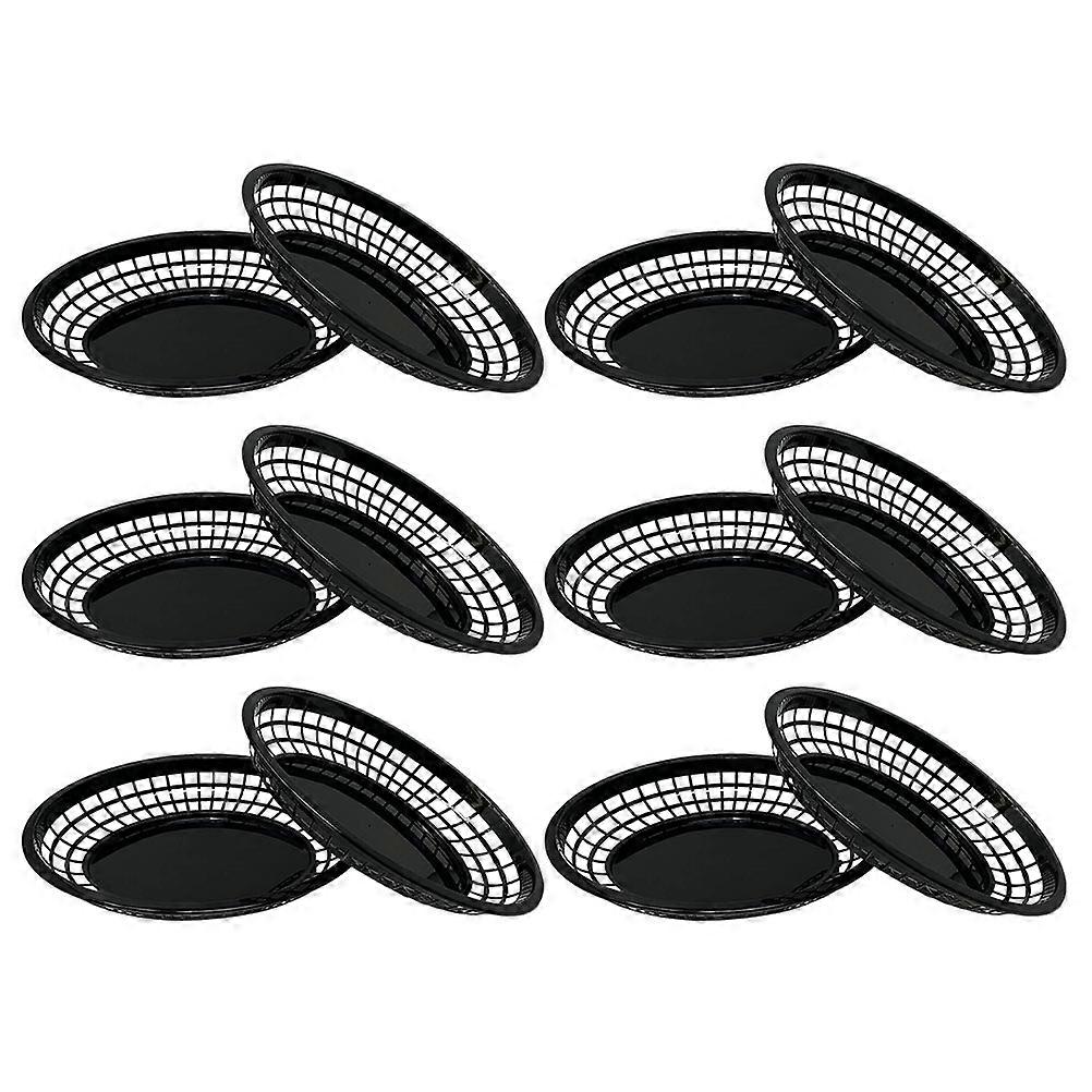 12pcs Household Food Baskets Multi-function Bread Baskets Kitchen Chip Baskets Snack Accessory