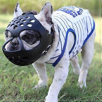 Hundemaulkorb für Hunde mit kurzer Schnauze, weicher Silikonmaulkorb zum beißenden Kauen, ideal für aggressive Hunde mit flachem Gesicht