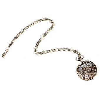 tog lommeur med kæde hul steampunk stil kvarts lommeur arabiske tal skala herre dameur med kæde til jul dimission B