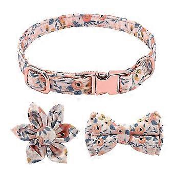 3pcs Pet Supplies Cats Quick Release Buckle With Bow Tie Dog Collar Set Puppy