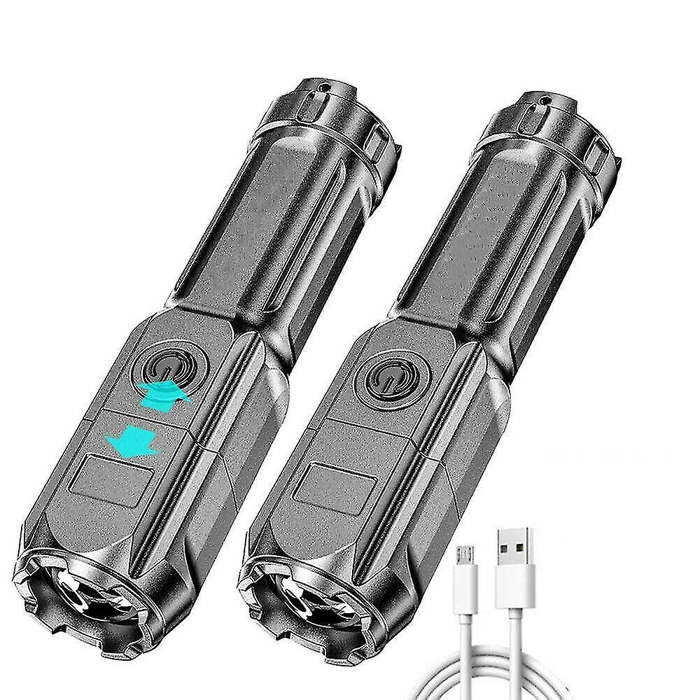 Led Tactical Super Bright Flashlight Zoomable Torch Rechargeable Camping Hiking