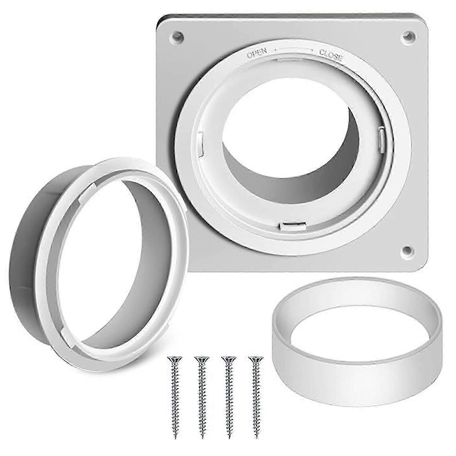 Dryer Vent Wall Panel Adapter, ABS Material Sealing, 01/02 Type, Wall-Mounted Dryer Interface
