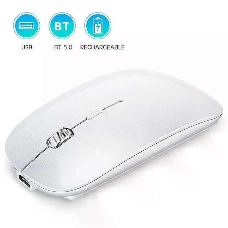 ZRUXE 1600DPI Wireless 2.4G Bluetooth-compatible Laptop Optical Mouse Computer Mouse - White