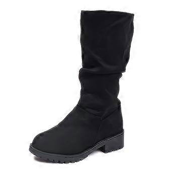 Girls' Slouchy High-Top Winter Boots, Plush-Lined Wear-Resistant, Kids' Princess Style for Autumn/Winter