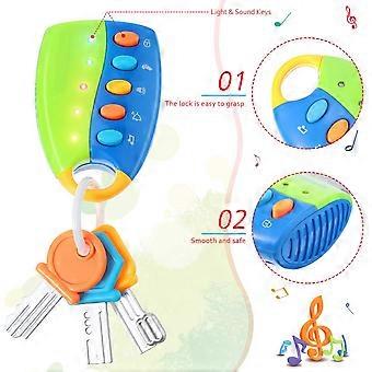 Musikalisches Rollenspielzeug-Set mit Licht und Geräuschen, intelligentes ferngesteuertes Autoschlüssel-Spielzeug für Kleinkinder von 1-3 Jahren und Babys, Babytelefon-Spielzeug für Jungen und Mädchen