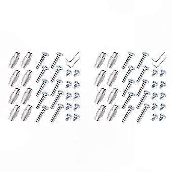 Inline & Roller Skate Maintenance Kit, 20X Inline Skate Axle Spacer Screws with Wrench & Axles, Wheel Bearing Spacers B