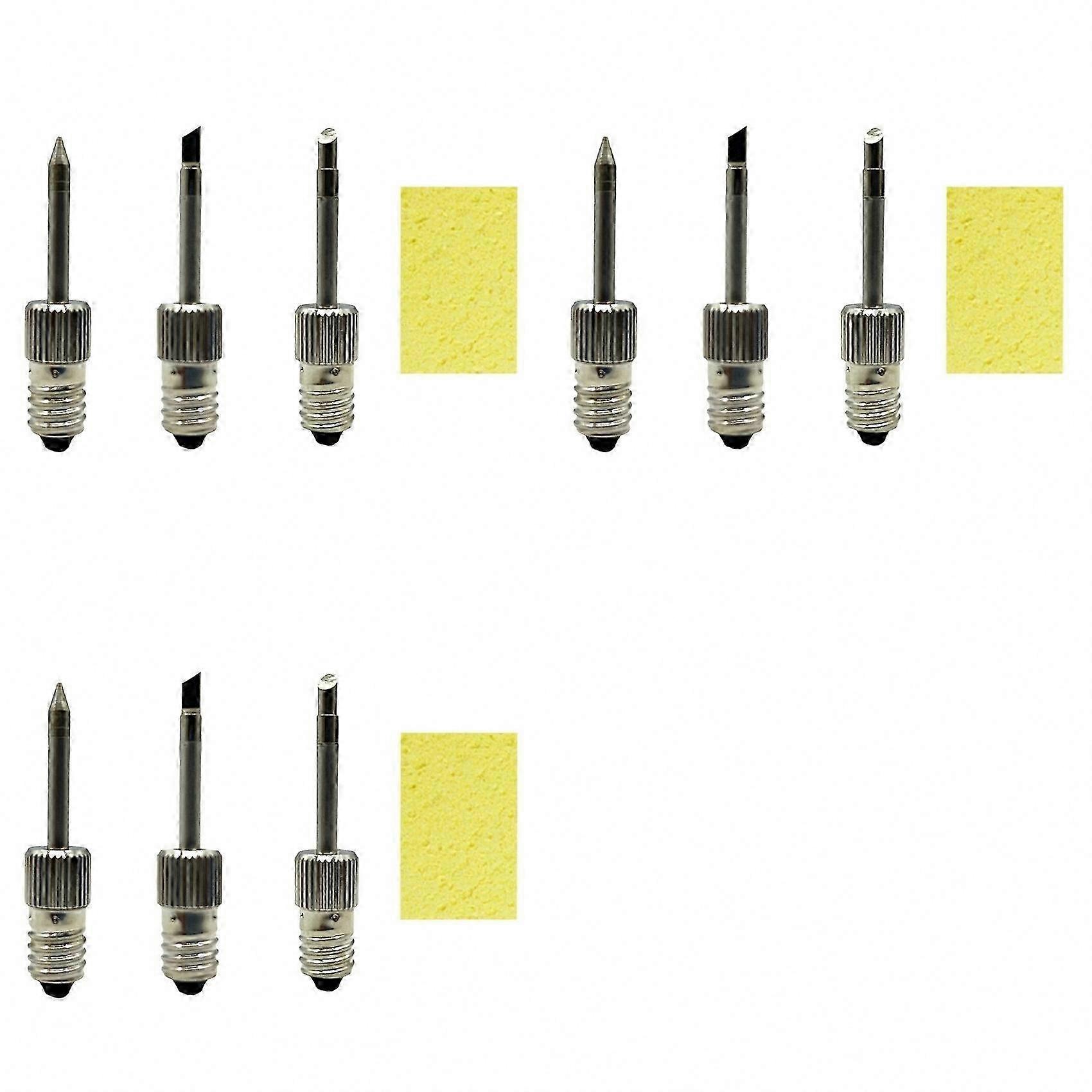 Soldering Tips, 9-Piece Brass Replacement Heads for E10 Interface Soldering Stations