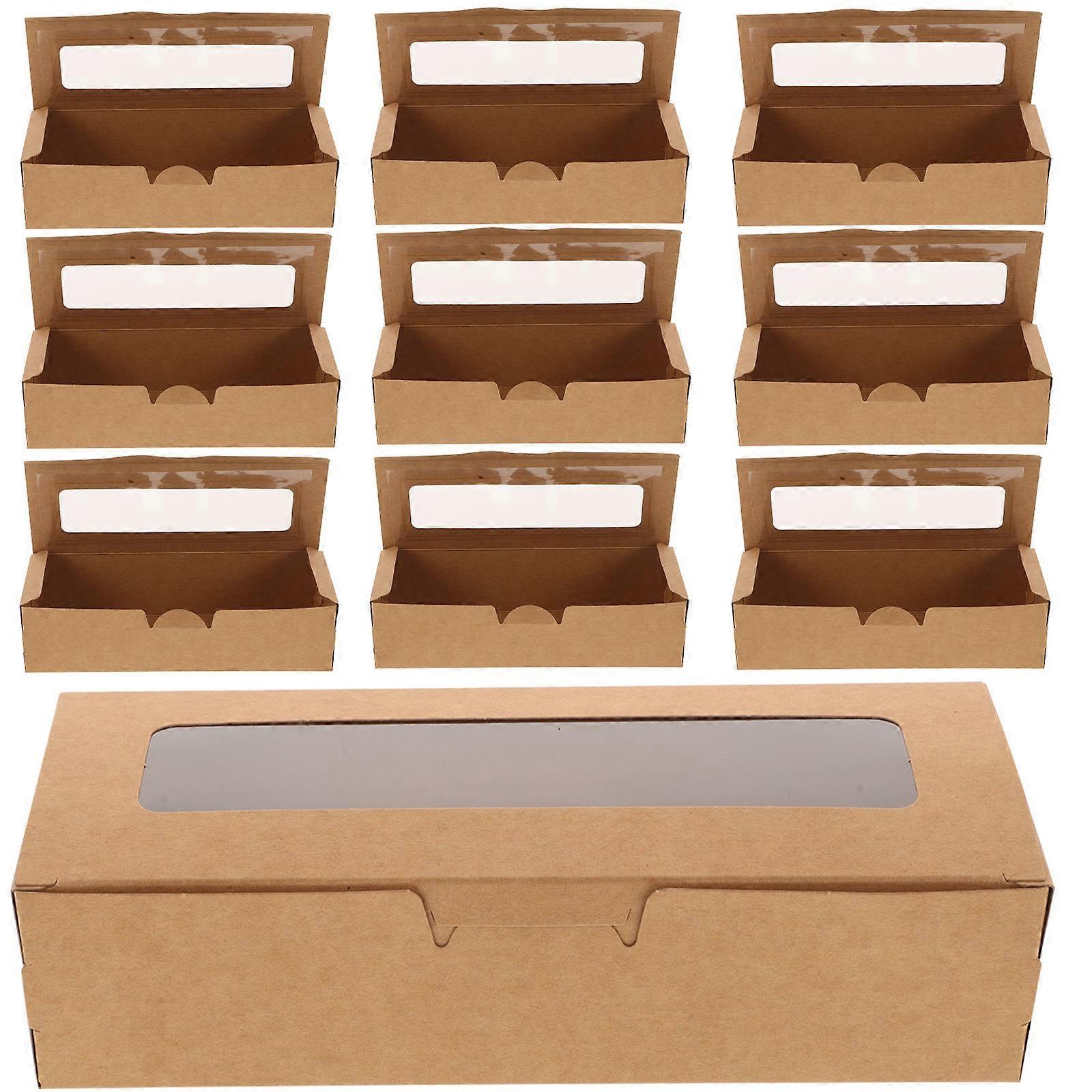 Cookie Packaging Boxes Khaki Baking Dessert Boxes for Storage 12Pcs