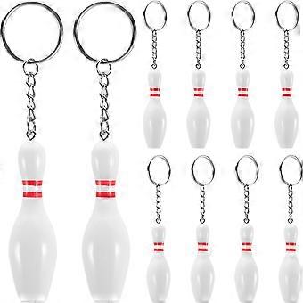 Bowling Keychains Mini Bowling Match Keychains for Decoration 10Pcs