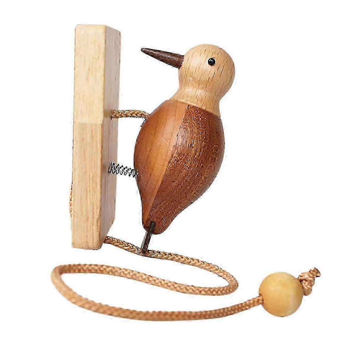Rope-Pull Woodpecker Door Knocker