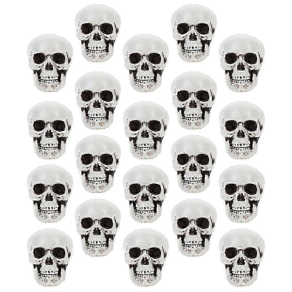 24Pcs Pack Decorative Skull Heads Halloween Skull Decor Multi-Function