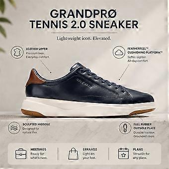 Cole Haan Men's GrandPro Tennis 2.0 Trainer C42754 Navy Blue Leather Sneakers Shoes
