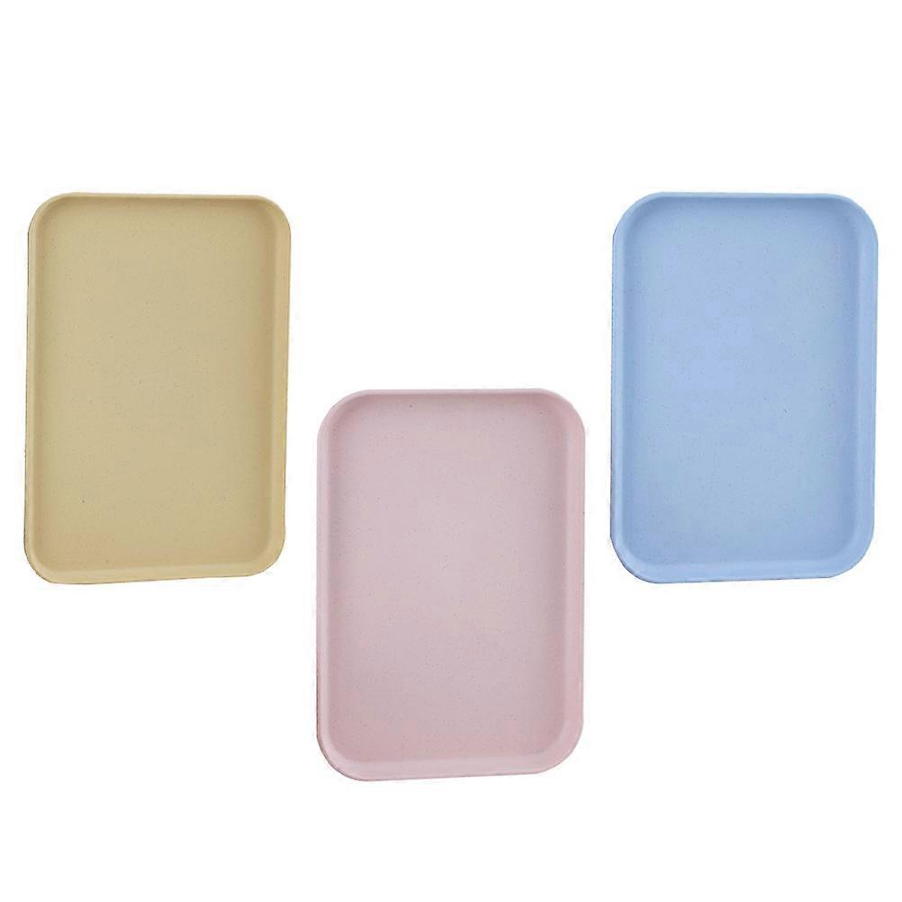 Tea Cup Tray Household Dessert Tray for Storage 3Pcs Multi-Function Assorted Colors
