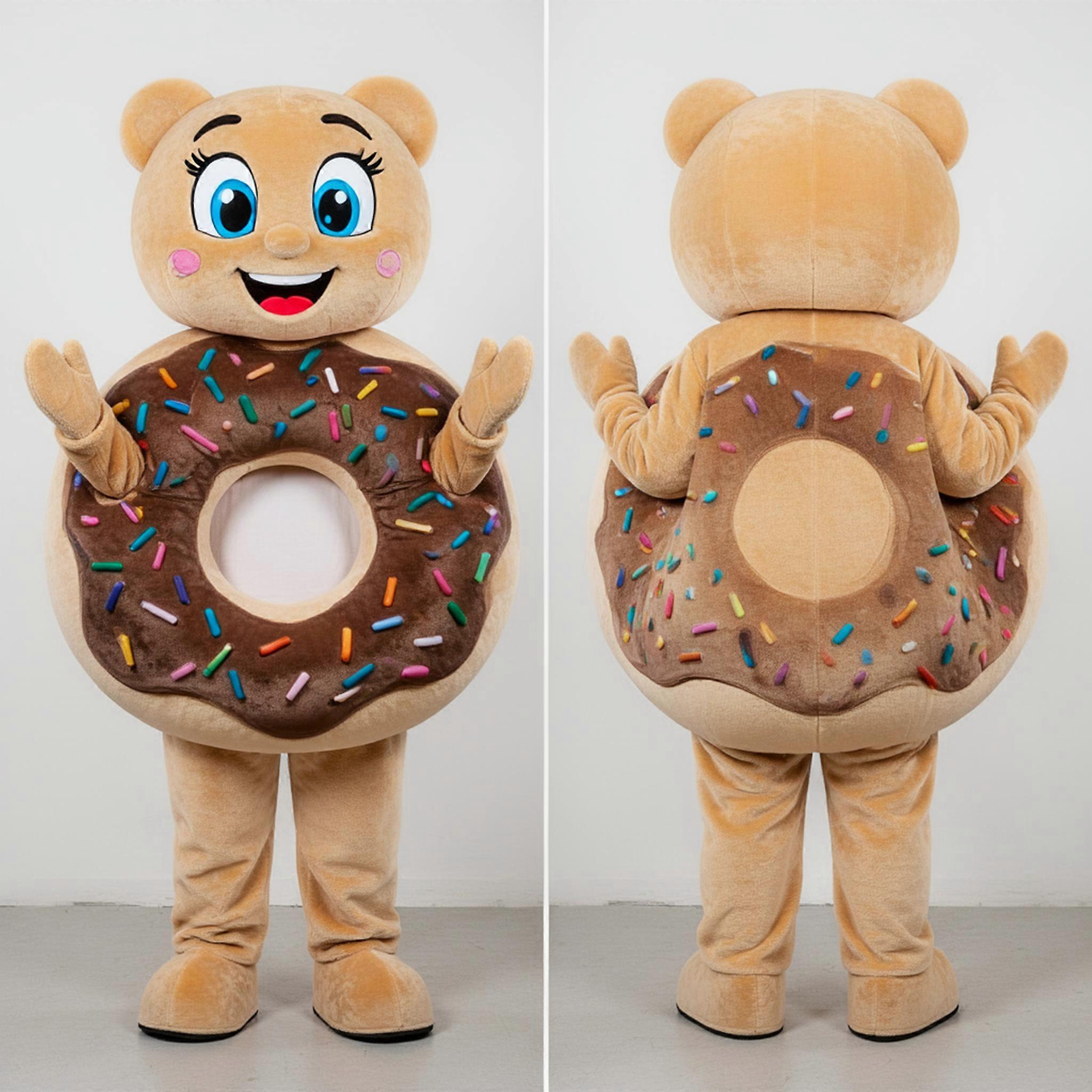 MASTICOT Tan Glazed Donut Mascot