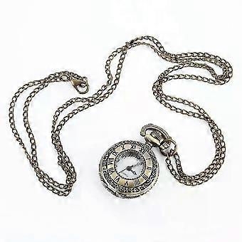 Mode Vintage Legering Nummer Dubbel Tid Display Klocka Halsband Kedja Klockor Födelsedagspresenter