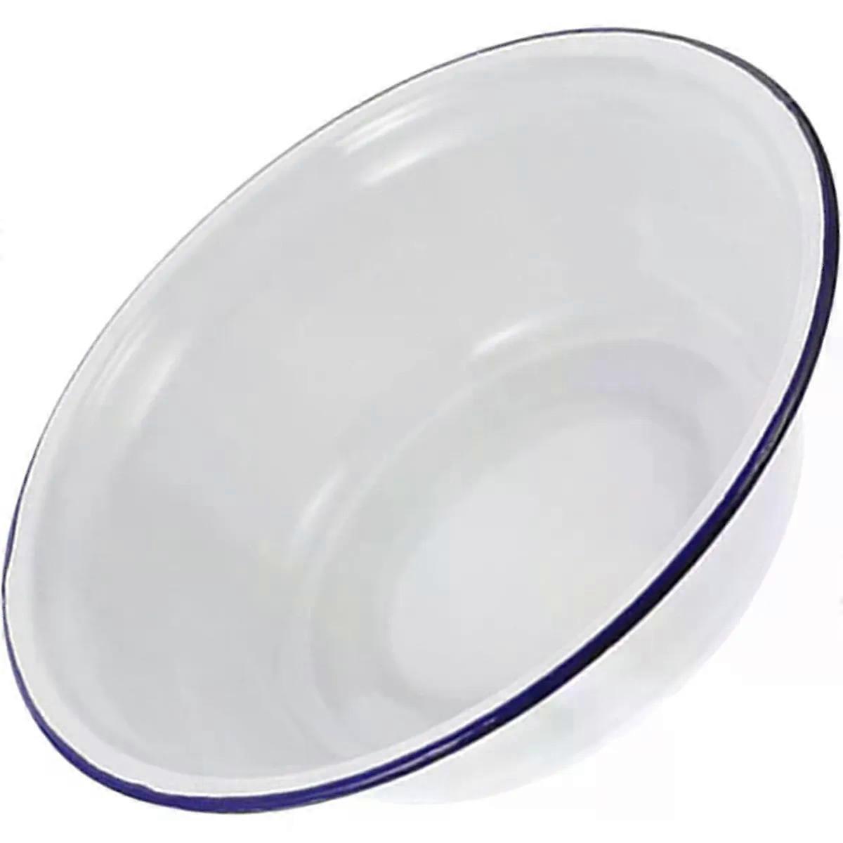 Enamel Deep Pie Pan, Round White Baking Tray