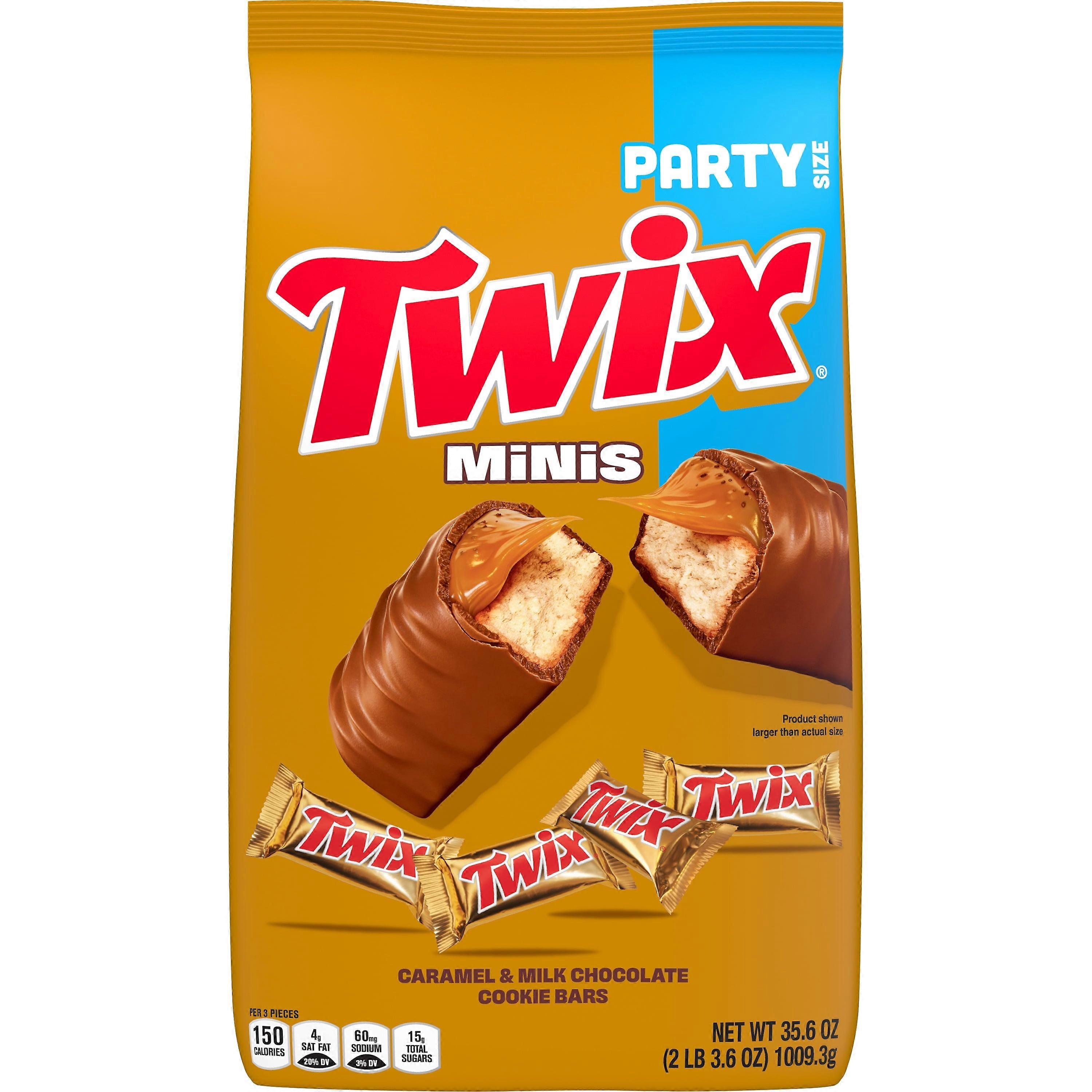 TWIX Caramel Minis Size Chocolate Cookie Bar Candy Bag 35.6 oz 95 ct