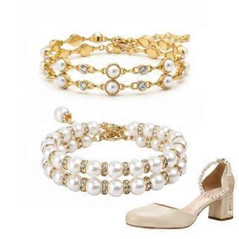 4pcs Pearl Shoe Straps for  Heels, Adjustable Beaded Ankle Straps with Secure Fit and Elegant Design