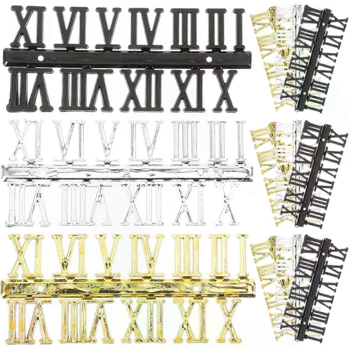 12 Pcs Roman Number Clock Numerals Plastic Replacement