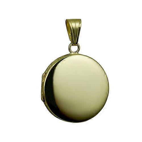 18ct Gold 23mm round flat plain Locket