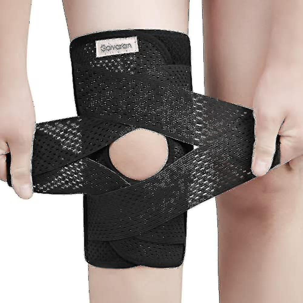 Galvaran knestøtte med sidestabilisatorer for meniskskader, knesmerter, acl, mcl, leddgikt, restitusjon, pustende, justerbar knestøtte - svart