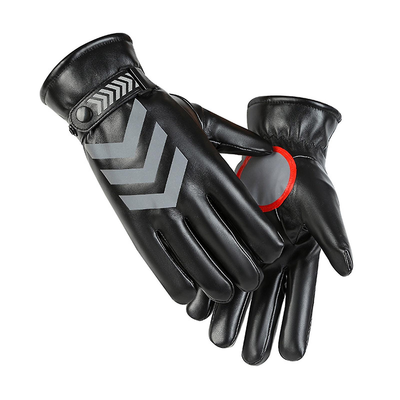 Winter Leather Motocycle Gloves Warm Touchscreen Texting For Cold Weather Outdoor Skiing And Cycling