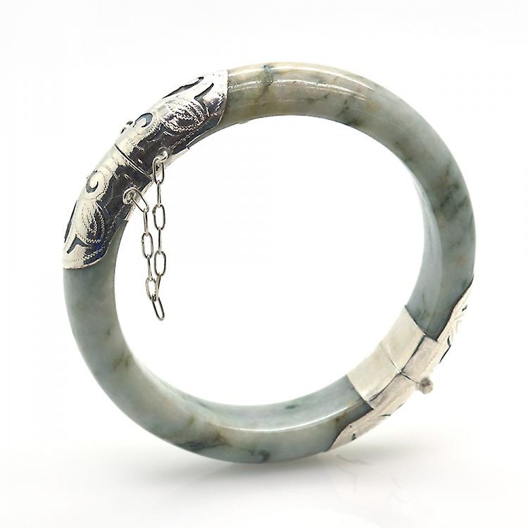 Jade And 925 Sterling Silver Bracelet awo-6