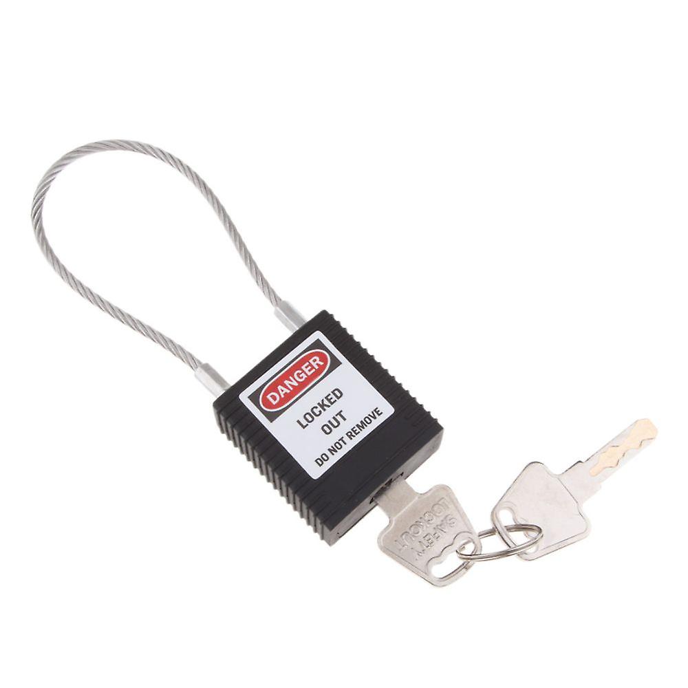 Keyed Security Lock Padlock, 3.2mm Shackle Black