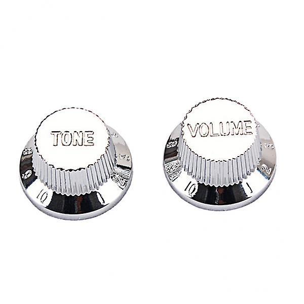 3xChrome ABS Plastic Guitar Tone volume knobs Buttons for Guitar Bass