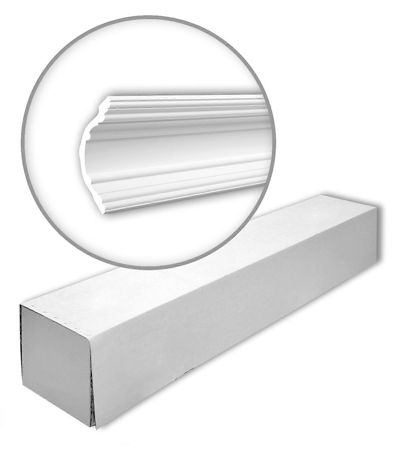 e-Delux GmbH 6 x Eckleisten 150168-box 12 Meter Profhome Polyurethan Hartschaum 200 cm weiß vorgrundiert leicht, robust, extrem maßhaltig