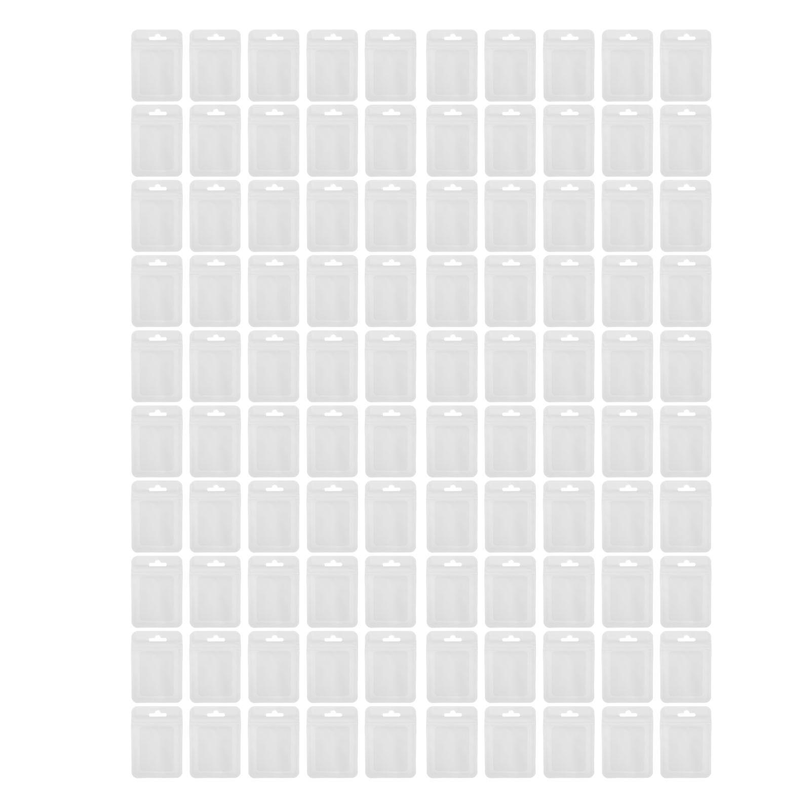 100pcs Resealable Zipper Bag Clear Window Aluminized Matte Sealable Packaging Bag White