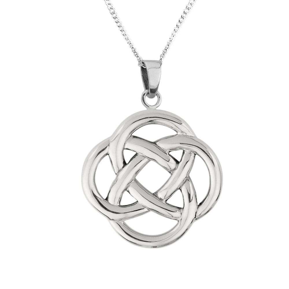 Celtic Eternity Round Knotwork Necklace Pendant Large - Includes 22"Chain