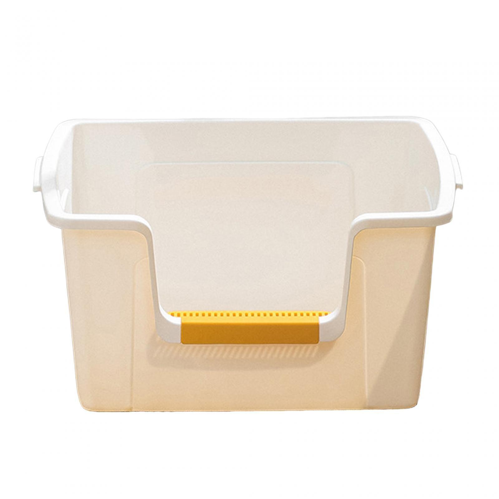 Cat Litter Box Potty Extra Large Sand Box Container Durable Kitty Litter Pan White