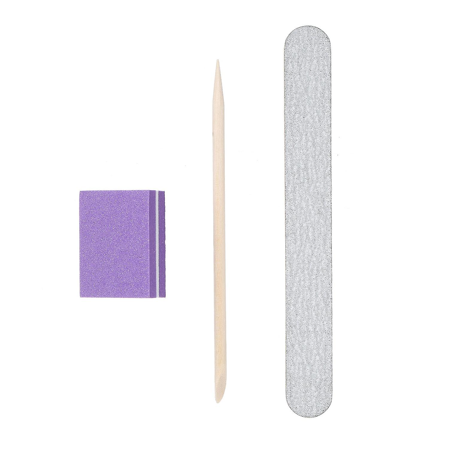 3PCS Manicure Tools Nail Polish Gel Remover Tools Kit with File Nail Sanding File Buffer Block Nail