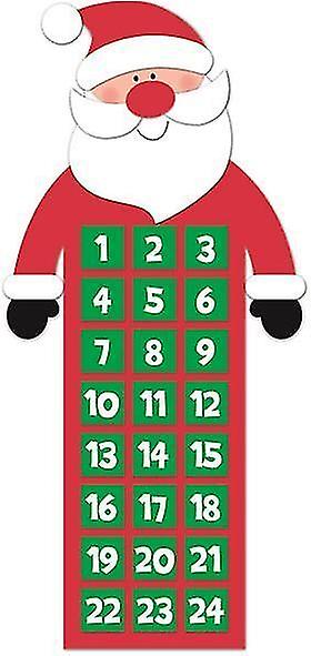Large Felt Santa Christmas Advent Calendar With Pockets Hanging Decoration