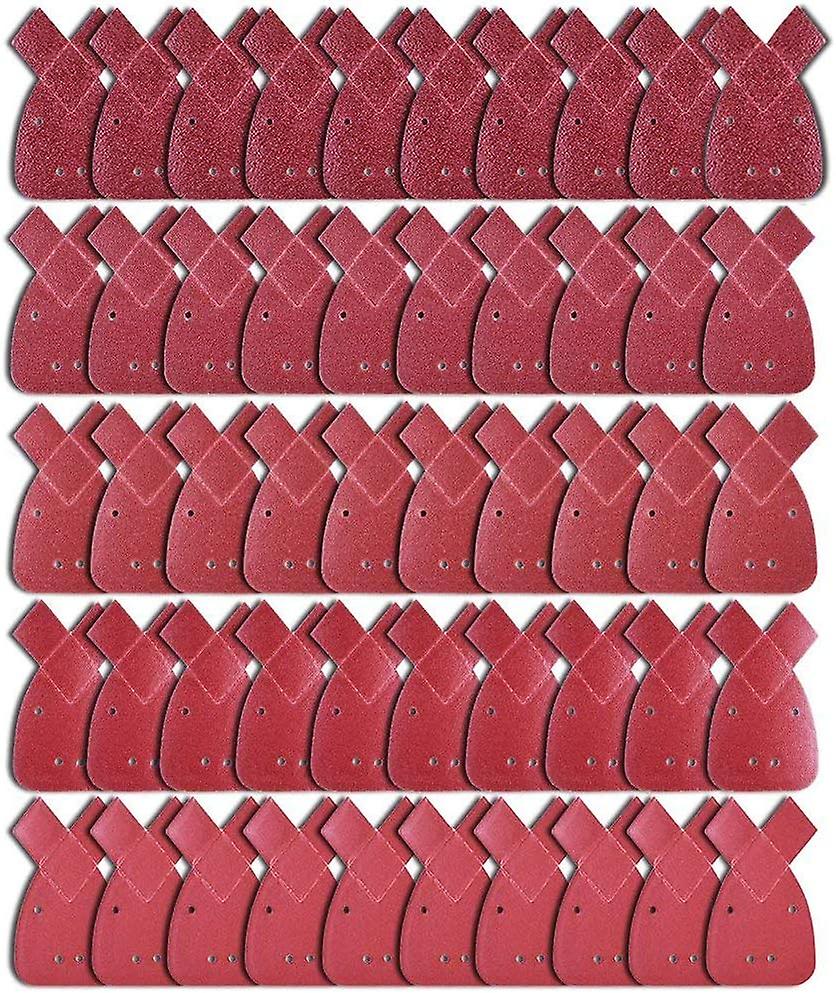 50 pieces Mouse sandpaper sanding sheets hook and loop sanding triangles 10 x grit 40/60/80/120/240 for Black and Decker Detail Palm Sander