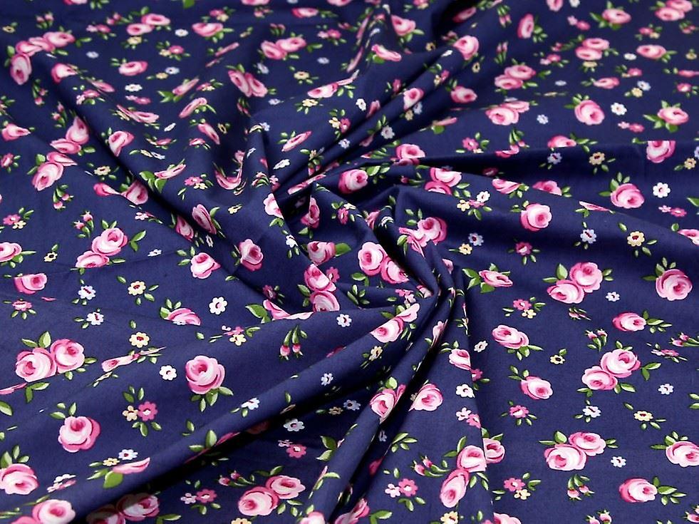 Minerva 100% Cotton Poplin Fabric Navy - per metre