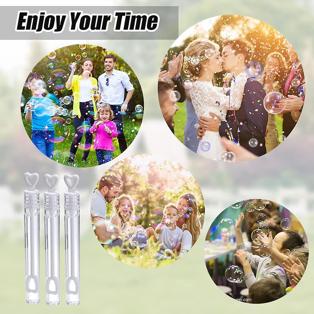 50 stk mini bobler sett mini bryllup såpebobler hjerte håndtak for barn bryllup bursdag (tomme flasker)