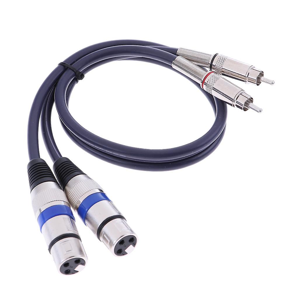 Cabo RCA XLR para Macho Fêmea Duplo 2 XLR para 2 RCA Plug Cabo de Áudio 0.5M