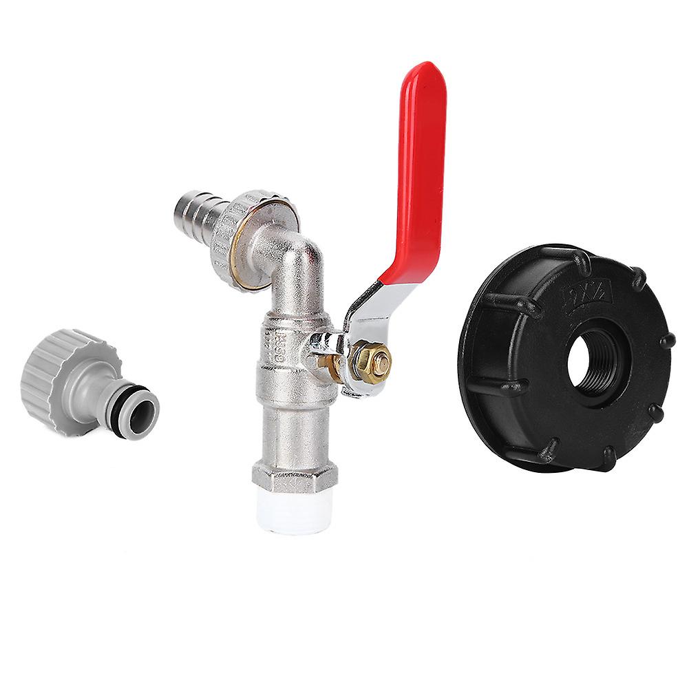 IBC Tote Fittings, IBC Tank Adapter Garden Water Tap Hose Cap Connector Fitting Parts G1/2in Brass Faucet for Garden Hose Connector Replace 2MPZ6