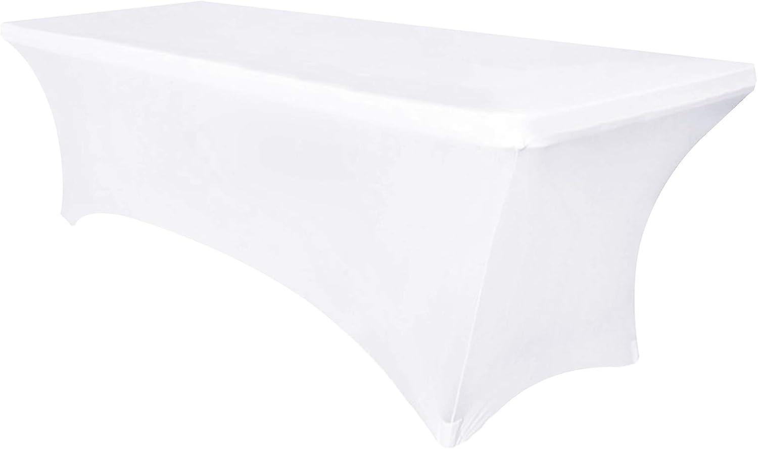 6ft Stretch Spandex Table Cover for Standard Folding Tables - Universal Rectangular Fitted Tableclot