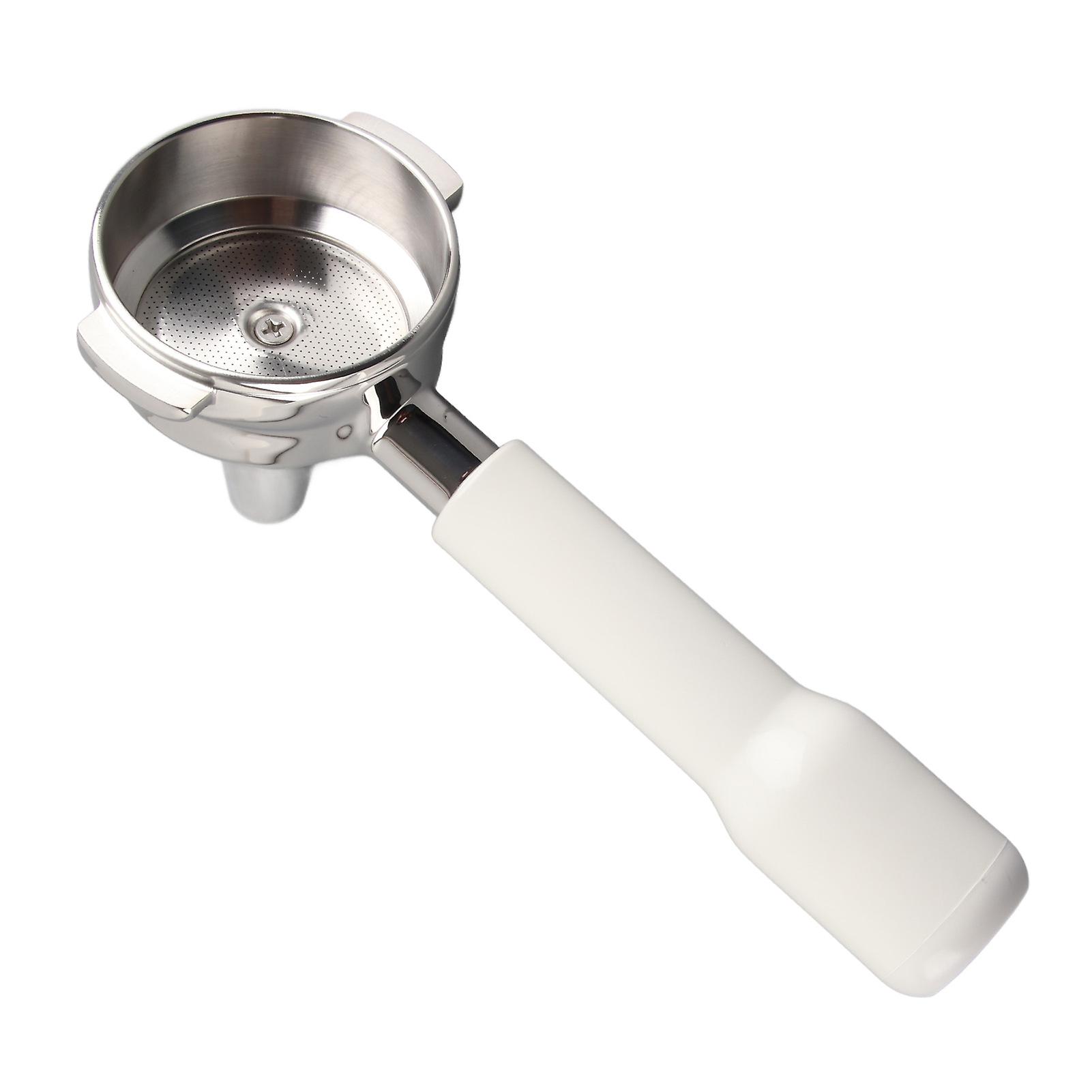 58mm Coffee Portafilter Single Spout Fine Mesh Stainless Steel Comfortable Grip Detachable Coffee Machine Accessory White