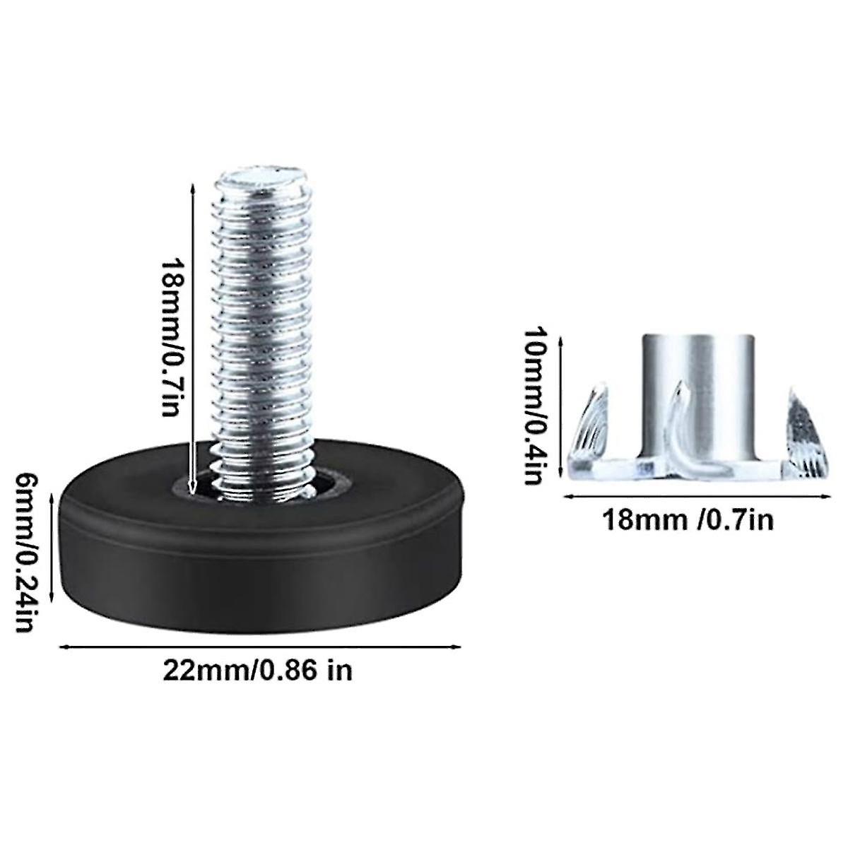 32 Pcs M6 Thread Adjustable Furniture Levelers Screw In Chair Feet ...