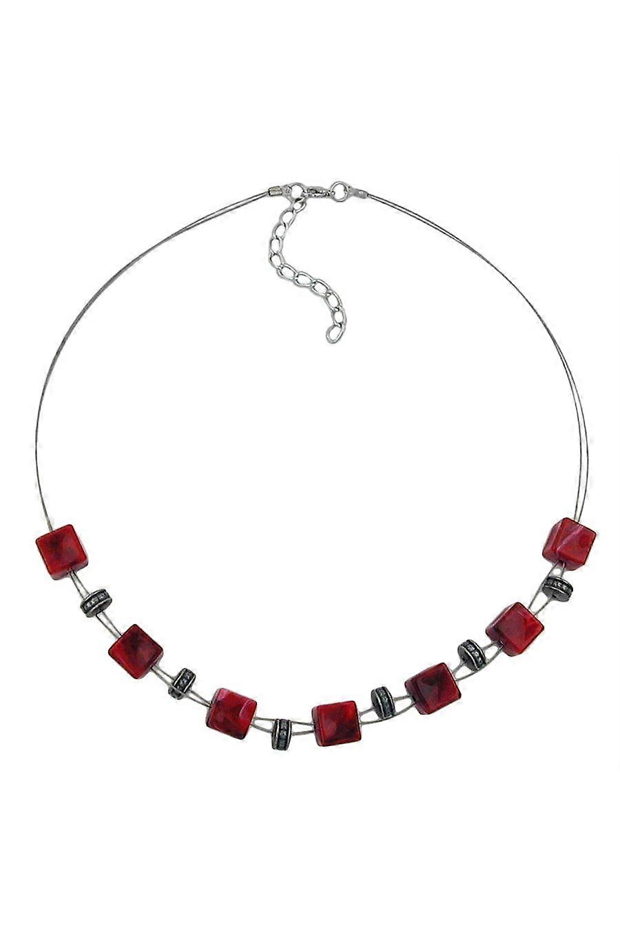 Necklace Red Cube Beads 45cm - Gl02786